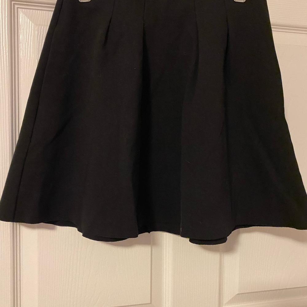Black mini flare skirt